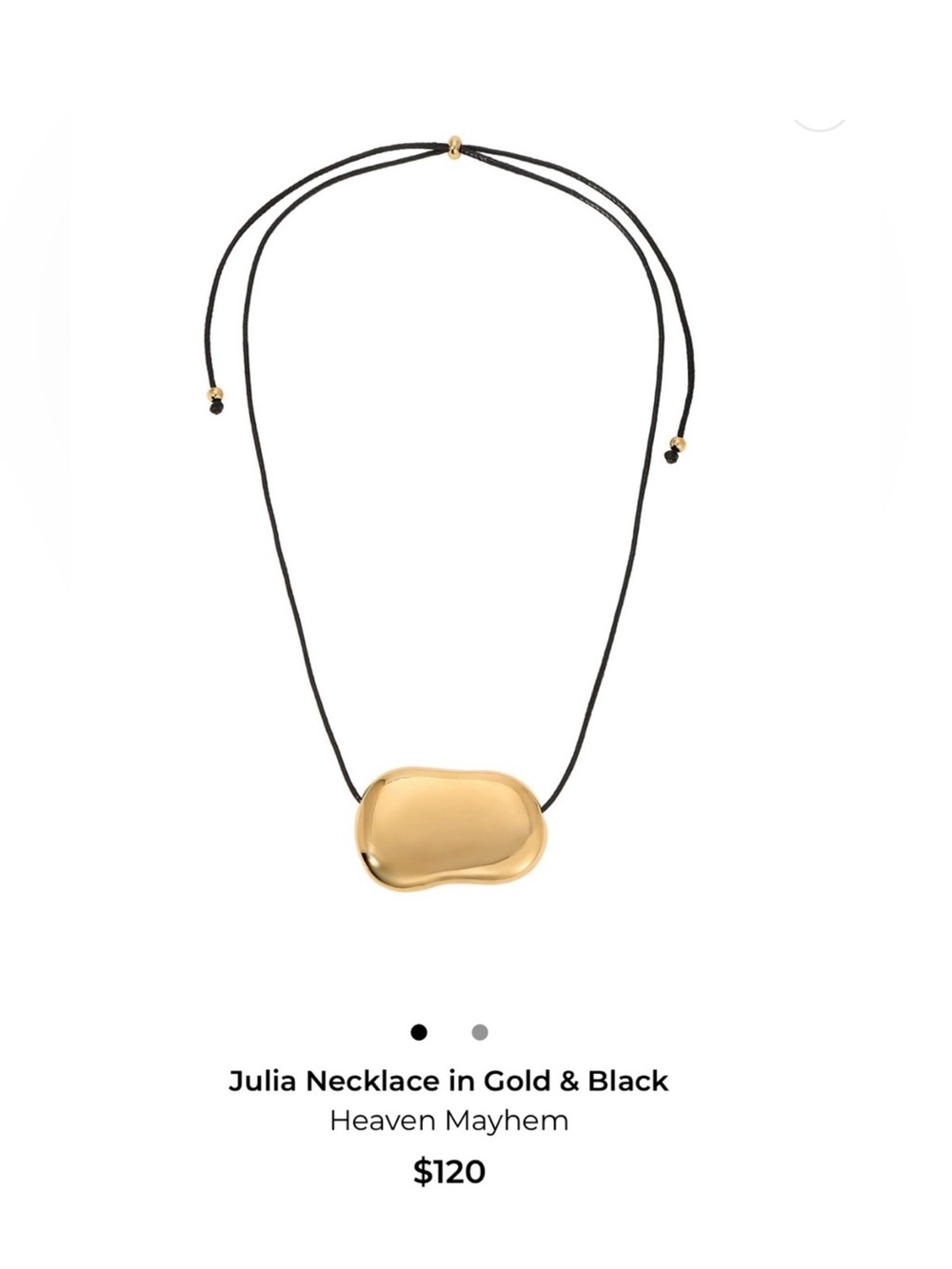 Heaven Mayhem Julia Gold & Black Necklace